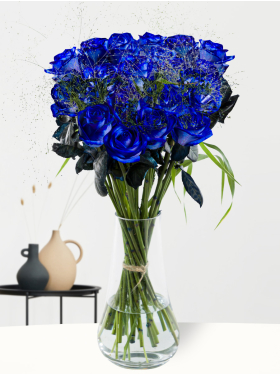 20 Blaue Rosen mit Panicum