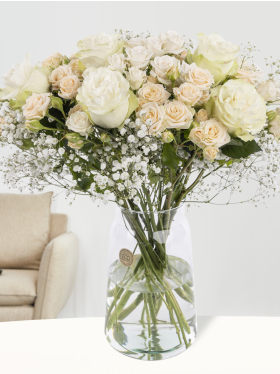 Mix-Bouquet Buschrosen wei&szlig;/creme