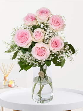 Rosa Glücksstrauß - 7 Rosen