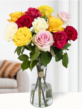 Bunte Rosen - Rosenstrauß Elina