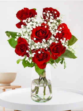 Roter Glücksstrauß - 7 Rosen - EverRed