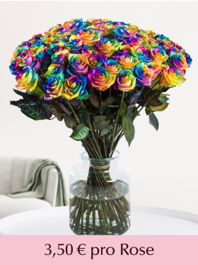 50 bis 99 Regenbogen Rosen
