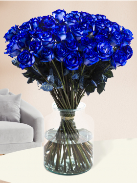 50 Blaue Rosen