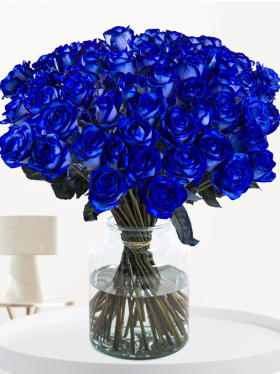 50 Blaue Rosen