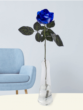 Blaue Rosen, inklusive Vase