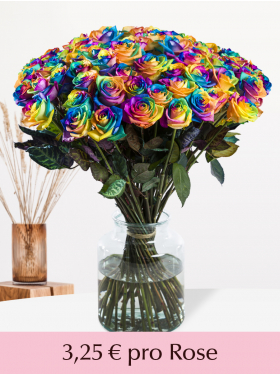 50 bis 99 Regenbogen Rosen