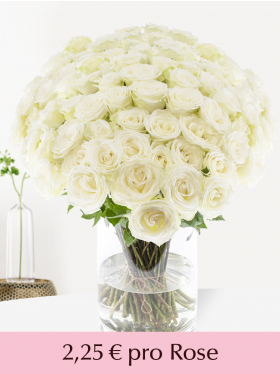 10 bis 99 Weiße Rosen - Snowstorm