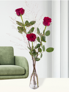 Weihnachtsgruß Rot-Gold mit Vase
