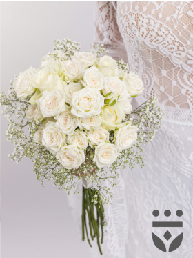 Weißer Brautstrauß - Silber