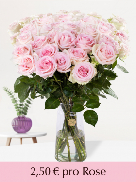 10 bis 99 Zart-Rosa Rosen