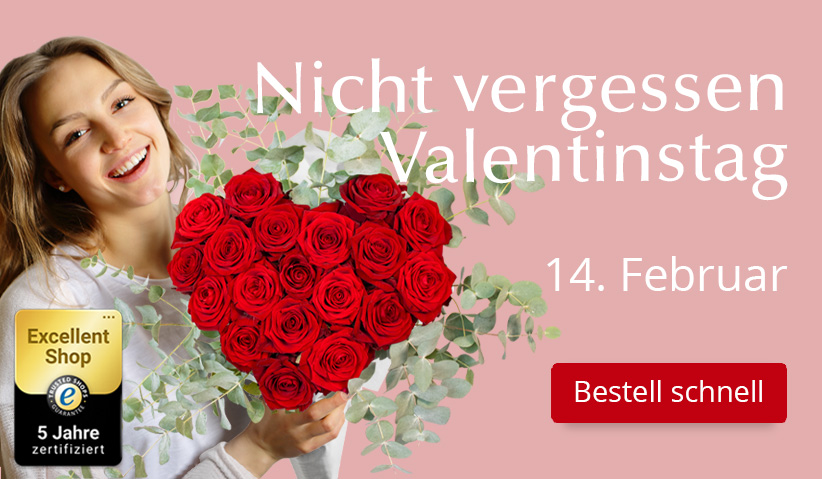 Rosen online bestellen zum Valentinstag