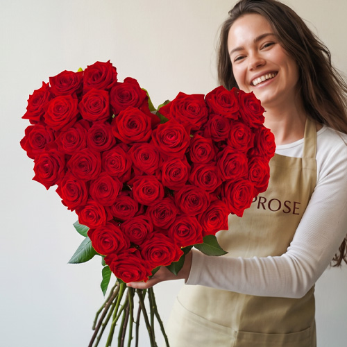 Rosenstrauß in Herzform Rosen in Herzform