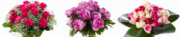 Pinke Rosensträuße